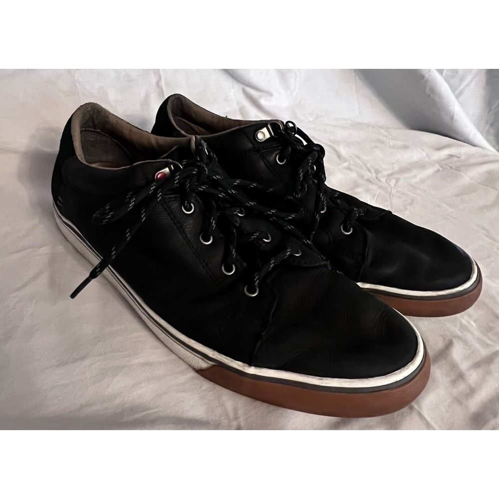 UGG Brock II Men's Black Leather Sneakers Lace Up Low Top Size‎ 10